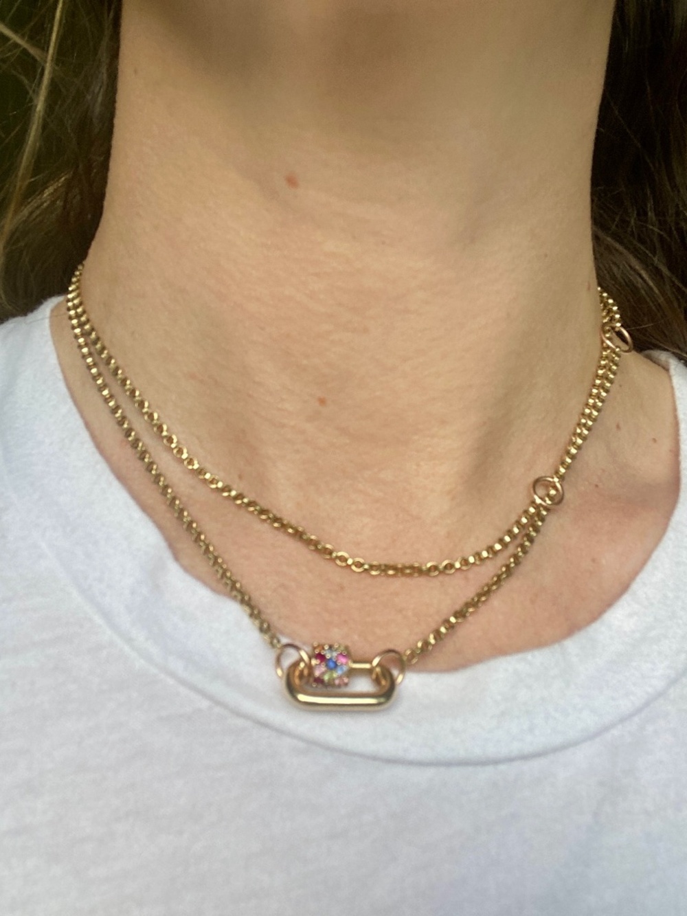 Marla Aaron 32” Rolo Chain 14k Gold Open Ended Necklace